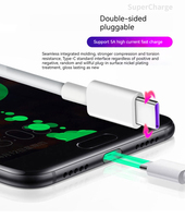 Câble de charge rapide USB-A vers Type-C 5A, câble de données haute vitesse, blindage tressé, cuivre étamé, gaine en PVC pour téléphone, batterie externe, 1 mètre