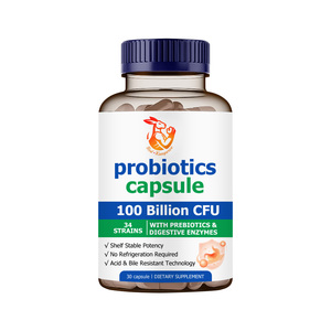 Capsules de probiotiques à marque privée pour femmes avec complexe de fruits et légumes et complexe d'enzymes digestives, peuvent aider à réduire les ballonnements et les gaz - Product Image 1