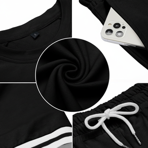 Conjunto de Camiseta y Pantalones Cortos de Verano para Hombre, Talla Grande, Cuello en V, Color Sólido, Transpirable, Estilo Urbano, al por Mayor - Product Image 1