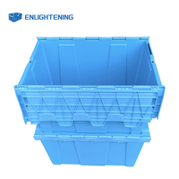 Boîte de transport pharmaceutique en plastique HDPE perforée, empilable et emboîtable, avec couvercle attaché