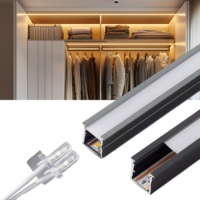 Bande lumineuse LED linéaire pour étagère sans soudure 12V, 3000K 4000K 6000K, longueur personnalisée, aluminium, éclairage LED sous l'armoire