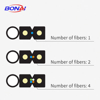 Harga Pabrik kabel fiber optik drop core tunggal 1 2 core 1 kawat 1km outdoor FTTH kabel fiber optik dropcore GJYXCH GJYXFCH