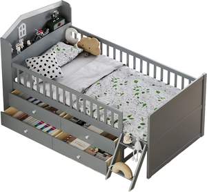 European Style Multifunction White Solid Pine <strong>Baby</strong> Cot Bed Comfortable <strong>Baby</strong> Bed With <strong>Baby</strong> <strong>Bedding</strong> <strong>Set</strong> - Product Image 1