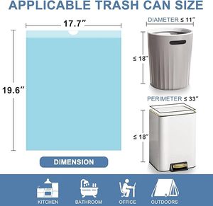 4 Gallon Trash Bags Drawstring Strong Small Garbage Bags, Unscented Trash Can Liners for Bathroom Restroom Office <b>Kitchen</b>, Blue - Product Image 6