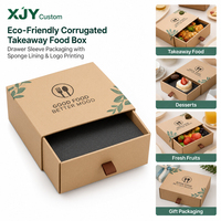 Boîte alimentaire à emporter en carton ondulé écologique personnalisée XJY avec doublure en éponge et impression de logo