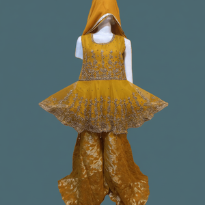 Robes de soirée droites en organza brodé fantaisie pour femmes, prêtes à porter, les plus vendues, tenue décontractée, ensemble 3 pièces, excellente qualité d'exportation - Product Image 1