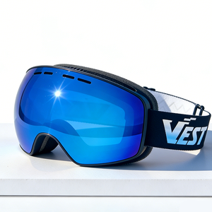 Masque de ski d'hiver pour l'extérieur, protection UV400, double anti-buée, lentilles sphériques, verres miroir tendance, monture intégrale - Product Image 2