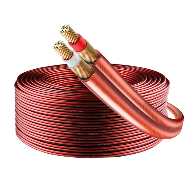 20AWG HIFI 2 Core Speaker Wire Cable Red Audio Home Theater Surround Engineering Line Cable Braided OFC Pair
