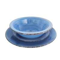 Vente flash : Service de table en porcelaine marbrée de luxe rustique brillant, 18 pièces, vaisselle italienne, vente en gros