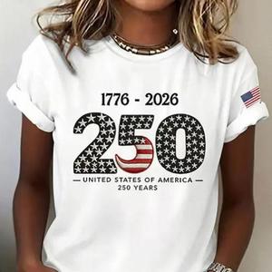 Camiseta con Diseño Gratuito para el Día de la Independencia de Estados Unidos, 250.° Aniversario, Artículos Promocionales para Campañas Electorales y Eventos del 4 de Julio - Product Image 1