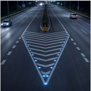 Borne de signalisation routière solaire <span class=keywords><strong>LED</strong></span> innovante en aluminium moulé, robuste et à profil bas, pour les passages à niveaux - Product Image 1