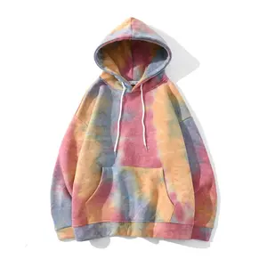 Tie Dye Heren Nieuwe Winter Losse Jas Polyester Hoodie Met Lange Mouwen