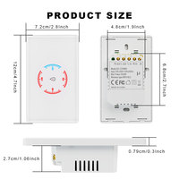 Interruptor de pared OCY estándar estadounidense de 2.5D con tacto de cristal para calentador de agua, control de tiempo de doble corte estándar de 3500W con aplicación Tuya