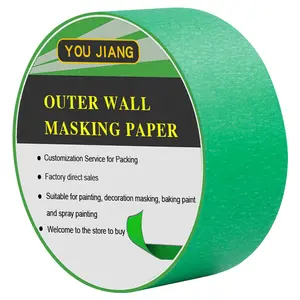 YOUJIANG Supplier Paint Paper Custom Crepe 2 Inch Green Wall Decoration Painting Masking Tape