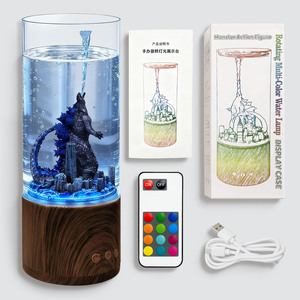 Lampe de nuit colorée Godzilla avec <span class=keywords><strong>colonne</strong></span> d'eau rotative, scène de film monstre, cadeaux et décorations, vente chaude - Product Image 2