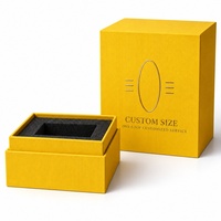 Kotak Parfum Tegak Berbahan Kertas Khusus Bertekstur Yolk Y17 dengan Logo Custom, Ukuran 10x10x14cm, Dilengkapi Busa Timbul dan Lapisan Foil Emas Matte