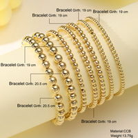 Ensemble de 7 bracelets en perles dorées, bracelets superposés bohèmes en alliage CCB, bijoux de mode imperméables, cadeau d'anniversaire pour femmes