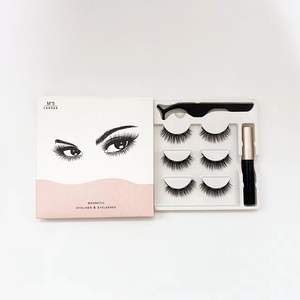 超高品質卸売プライベートラベルまつげ磁気まつげカスタムロゴ<span class=keywords><strong>3</strong></span>ペア磁気まつげアイライナーキット付き - Product Image 3