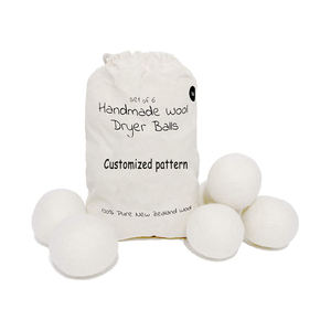 Boules de séchage en <span class=keywords><strong>laine</strong></span> faites à la main Assouplissant écologique à séchage rapide Taille XL 7cm de diamètre pour machine à laver Boule à linge et disques - Product Image 1