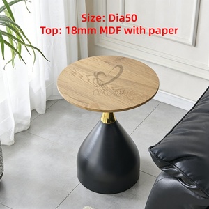 Table basse OKAY en MDF, durable, écologique, contemporaine, avec structure en acier inoxydable - Product Image 2
