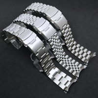 Logo personnalisé prix d'usine 22mm en acier inoxydable 316L massif 007 bracelet de montre à trois maillons à extrémité incurve20 22mm pour Seikoes
