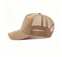 Casquette Trucker OEM 5 Panneaux en Suède avec Maille Respirante, Logo Personnalisé, Fabrication BSCI, Luxe, Vente en Gros, MOQ Bas, Prix Compétitif