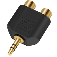 Adaptador Divisor de 3.5mm a RCA, Chapado en Oro, Conector Estéreo Macho de 3.5mm a 2 Conectores Hembra RCA, Convertidor de Audio Tipo Y