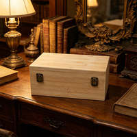 Boîte de rangement en bois multi-compartiments avec couvercle à charnière et loquet métallique, organisateur pour sachets de thé et de café