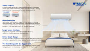 Condizionatore d'Aria <span class=keywords><strong>Split</strong></span> Inverter DC HYUNDAI 12000 BTU, 22dB, Controllo Remoto Smart WiFi, Sistema di <span class=keywords><strong>Climatizzazione</strong></span> per Casa e Hotel, Nuovo - Product Image 4