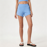 Shorts de course amples à cordon de serrage pour femme avec logo personnalisé GH, séchage rapide, doublure intégrée, taille haute, pour fitness et yoga