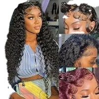 Sorot Ombre mentah Vietnam rambut manusia HD 13*6 renda depan Wig warna tanpa lem 1B // 27/30/350/99J/biru/Burg/hijau/merah muda/ungu