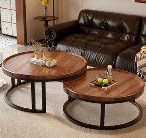 Table basse moderne en bois italienne, table <span class=keywords><strong>d</strong></span>'appoint durable et artistique pour salon et maison - Product Image 1