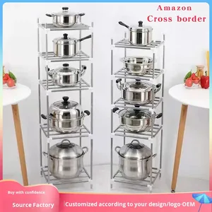 Cross-Biên Giới Thép Không Gỉ Di Chuyển Nhà Bếp Tổ Chức Đông Nam Á Phong Cách Đa Tầng Phòng Tắm Kệ Đa Cấp Lưu Vực Đứng - Product Image 3