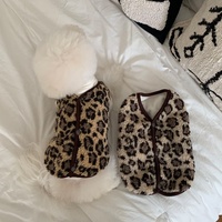 Gilet en polaire à imprimé léopard pour chien, vêtements chauds sans manches pour animaux de compagnie, gilet doux pour chiots, pour petits chiens et chats