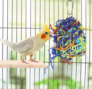 Stainless Steel Bird Foraging Chewing <strong>Parrot</strong> Cage for Macaw African <strong>Grey</strong> Cockatoo Cockatiel Hanging Shredded Paper Foraging <strong>Toy</strong> - Product Image 4