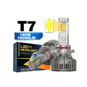 T7 160W 16000LM 3570ชิพสามท่อทองแดง9012 9005 9006 H7 H4 H11โลโก้เลเซอร์ที่แข็งแกร่งไดรเวอร์สำหรับรถยนต์ - Product Image 1