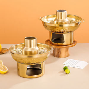 Casserole en acier inoxydable coréen compatible avec les plaques à induction, lavable au lave-vaisselle, design moderne et luxueux, pour restaurant, utilisable avec de la glace sèche - Product Image 3