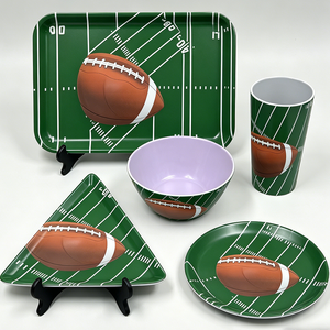 Tazón Grande de <span class=keywords><strong>Melamina</strong></span> de 10 Pulgadas con Diseño de Campo de Fútbol Americano, Tazón de <span class=keywords><strong>Melamina</strong></span> para Palomitas de Maíz para Celebraciones de la Temporada de Playoffs de la NFL - Product Image 2