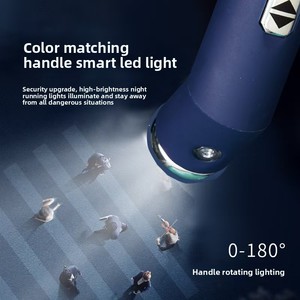 Bán buôn tự động gấp du lịch ô với LED ánh sáng phản chiếu <span class=keywords><strong>UV</strong></span> bảo vệ 10 xương sườn Windproof 23 ''tùy chỉnh với logo - Product Image 3