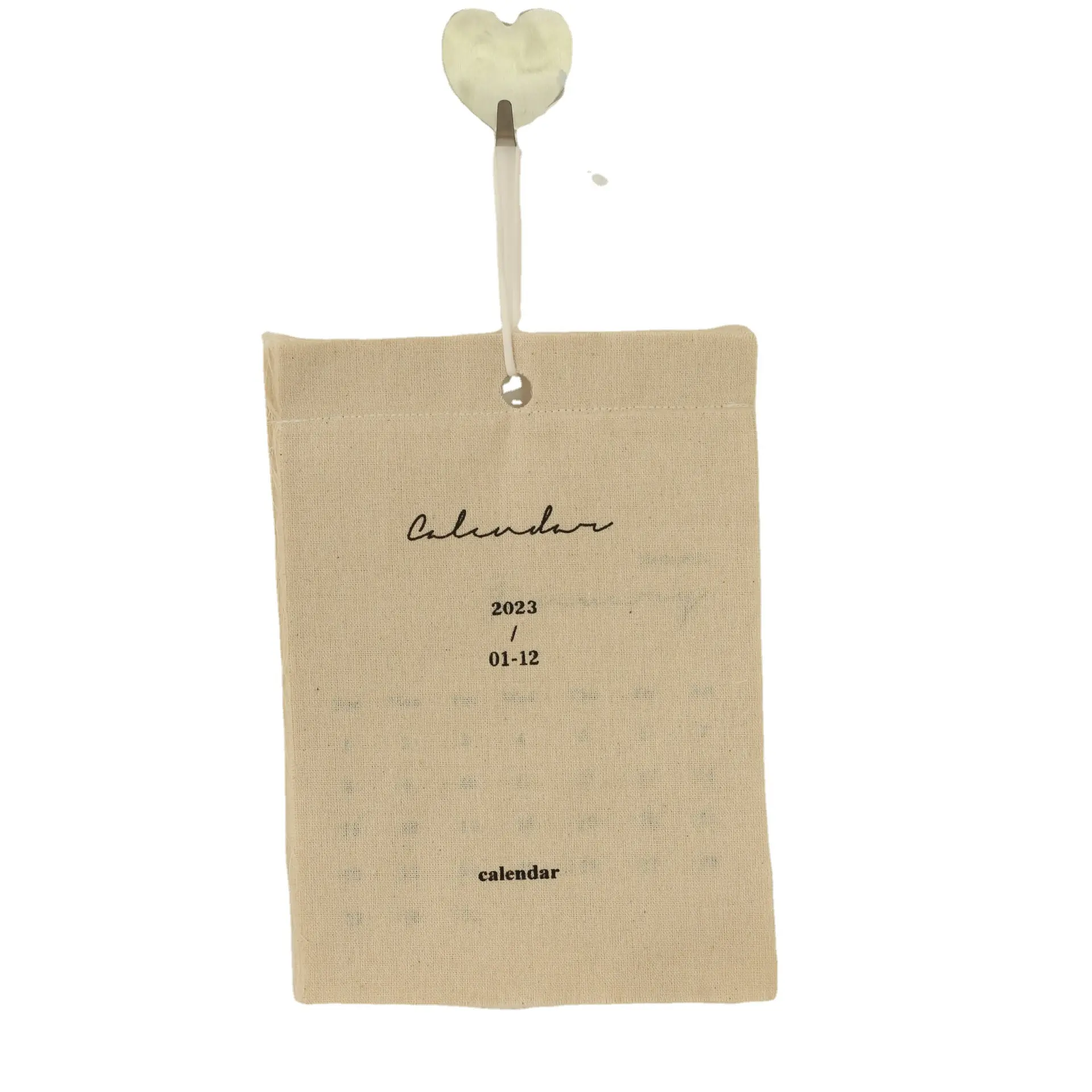 Calendrier Simple 2023 coton calendrier en lin et coton imprimé en anglais