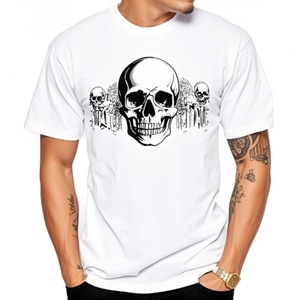Men's Premium <b>White</b> 100% Cotton T-Shirt Silk Screen Printing Anti-Pilling Breathable Short Sleeve Regular Fit Casual T-Shirt - Product Image 4