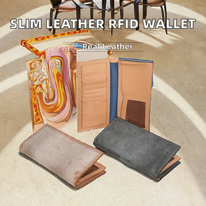 Drop Shipping Designer <b>Mens</b> Short <b>Wallet</b> RFID Genuine Leather Slim Bifold Waterproof Cotton Lining Open for <b>Men</b> <b>Cards</b> <b>Holders</b> - Product Image 2