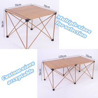 Table pliante d'extérieur portable, durable, robuste, moderne, anti-collision, en alliage d'aluminium et acier au carbone, 6-8 places, pour camping et pique-nique