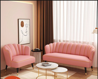 Canapé en velours Fauteuil tonneau rembourré moderne avec oreiller pour le salon et la réception Canapé Chaise longue