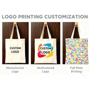 Chengbai bolsas de Tela compras bán buôn 220 g bông compras túi đầy đủ màu sắc in logo trống Túi - Product Image 4