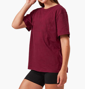 Camisetas de mujer con logotipo personalizado al por mayor, camisetas de cuello redondo de manga corta de algodón puro cómodas sueltas de gran tamaño, camisetas - Product Image 4