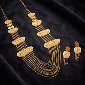 Gold Plated Forming <b>Long</b> <b>Necklaces</b> Set, Turkish Design Jewelry Set, Fashion <b>Necklaces</b> Set, Brass Gold Filled Jewelry Oro Joyeria - Product Image 2