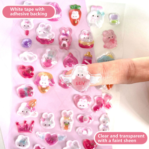 สติกเกอร์แวววาวคริสตัลรูปโดมเรซินกาวนูน3D คุณภาพสูงสติกเกอร์อีพ็อกซี่ใสใสใสสำหรับเคสโทรศัพท์ - Product Image 4