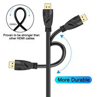 Câble haute vitesse de 30-50 mètres pour câbles de 8,0-9,0 mm, ultra long, mâle-mâle, prend en charge 4K 3D 18 Gbps 60 Hz, gaine en PVC tressé
