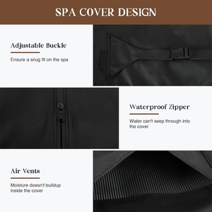 Housse <span class=keywords><strong>de</strong></span> protection carrée pour spa 90 91 92 93 pouces, 600D, résistante aux intempéries, imperméable, pour <span class=keywords><strong>bain</strong></span> à remous extérieur - Product Image 6